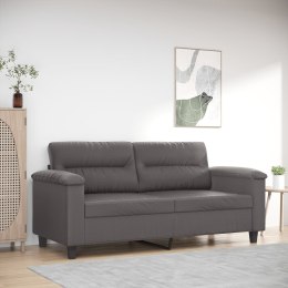 VidaXL 2-osobowa sofa, szary, 140 cm, sztuczna skóra