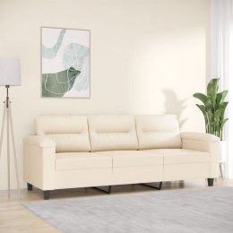 VidaXL 3-osobowa sofa, beżowy, 180 cm, tapicerowana mikrofibrą