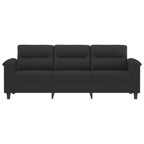3-osobowa sofa, czarny, 180 cm, tapicerowana mikrofibrą  Lumarko!