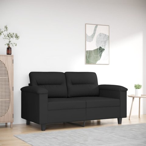 Sofa 2-osobowa, czarna, 120 cm, tapicerowana mikrofibrą  Lumarko!