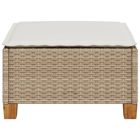 Stołek ogrodowy z poduszką, beżowy, 63,5x56x32 cm, rattan PE  Lumarko!