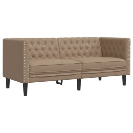 Sofa Chesterfield, 2-os., cappuccino, sztuczna skóra  Lumarko!