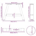 Nogi do stolika kawowego, 2 szt., antracyt, 40x(30-31) cm, stal  Lumarko!