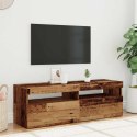 Szafka pod TV z oświetleniem LED, stare drewno, 120x35x40 cm  Lumarko!