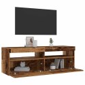 Szafka pod TV z oświetleniem LED, stare drewno, 120x35x40 cm  Lumarko!