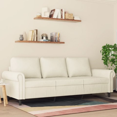 Sofa 3-osobowa, kremowy, 180 cm, tapicerowana aksamitem  Lumarko!