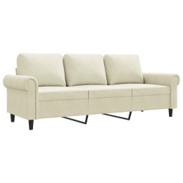 Sofa 3-osobowa, kremowy, 180 cm, tapicerowana aksamitem  Lumarko!