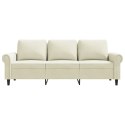 Sofa 3-osobowa, kremowy, 180 cm, tapicerowana aksamitem  Lumarko!