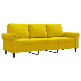 Sofa 3-osobowa, żółty, 180 cm, tapicerowana aksamitem  Lumarko!