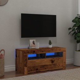 Szafka pod TV z oświetleniem LED, stare drewno, 90x35x40 cm  Lumarko!