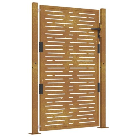 Furtka ogrodowa, 105x155 cm, stal kortenowska, motyw prostokąty  Lumarko!