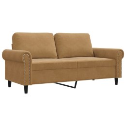 Sofa 2-osobowa, brązowa, 140 cm, tapicerowana aksamitem  Lumarko!