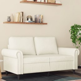 Sofa 2-osobowa, kremowy, 120 cm, tapicerowana aksamitem  Lumarko!