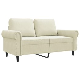 Sofa 2-osobowa, kremowy, 120 cm, tapicerowana aksamitem  Lumarko!