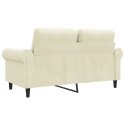 Sofa 2-osobowa, kremowy, 120 cm, tapicerowana aksamitem  Lumarko!