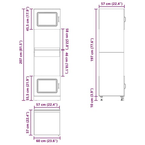 Szafki do piekarnika, 2 szt., Lucca, czarne  Lumarko!