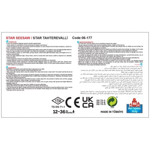 WOOPIE Bujak Wieloosobowy STAR Huśtawka Równoważna Niebieska Lumarko!