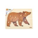  Drewniane Puzzle Montessori Miś Niedźwiedź Z Pinezkami Lumarko!