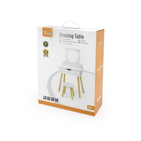 VIGA Duża Toaletka Drewniana Biała z Lustrem i Krzesełkiem Lumarko!