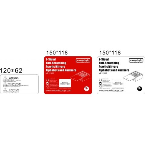 MASTERKIDZ Dwustronne Akrylowe Lustra Litery Liczby Alfabet Lumarko!