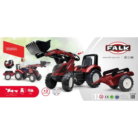  Traktor Valtra Bordowy Na Pedały Z Przyczepką I Łyżką Od 3 Lat Lumarko!