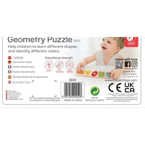 CLASSIC WORLD Układanka dla Dzieci Nauka Kształtów Figur Kolorów 7 el. Lumarko!