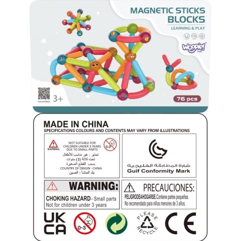 WOOPIE Magnetyczne Klocki Konstrukcyjne Edukacyjne 76 el.  Lumarko!