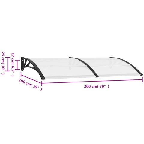  Daszek nad drzwi, czarny, 200 x 100 cm, PC Lumarko!