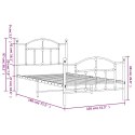 Metalowa rama łóżka z wezgłowiem i zanóżkiem, biała, 100x190 cm Lumarko!