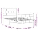 Metalowa rama łóżka z wezgłowiem i zanóżkiem, biała, 100x200 cm Lumarko!