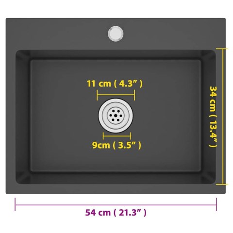  Ręcznie robiony zlew kuchenny, czarny, stal nierdzewna Lumarko!