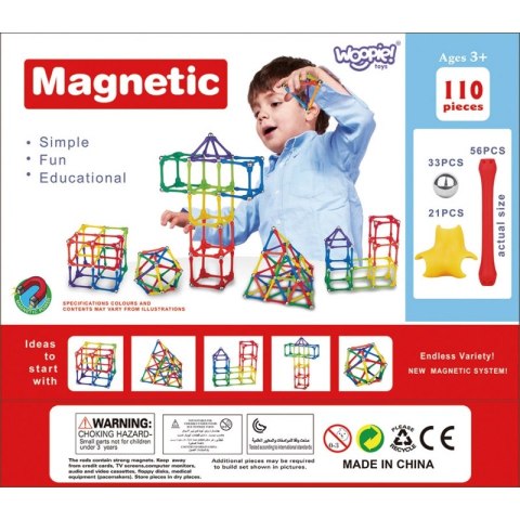 Klocki Magnetyczne Konstrukcyjne Układanka 110 el._4SZT Lumarko!