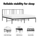 VidaXL Metalowa rama łóżka z wezgłowiem, czarna, 193x203 cm