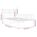 Metalowa rama łóżka z wezgłowiem i zanóżkiem, biała, 100x200 cm Lumarko!