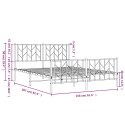 Metalowa rama łóżka z wezgłowiem i zanóżkiem, biała, 150x200 cm Lumarko!