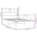 Metalowa rama łóżka z wezgłowiem i zanóżkiem, czarna, 100x200cm Lumarko!