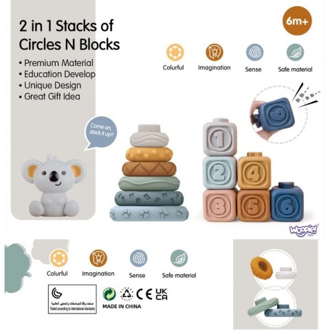 BABY Zestaw Edukacyjny 3w1 Piramidka Klocki Gryzak Lek Lumarko!