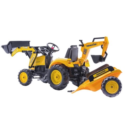 FALK Traktor na Pedały Koparka KOMATSU Łyżka + Przyczepa od 2 lat Lumarko!