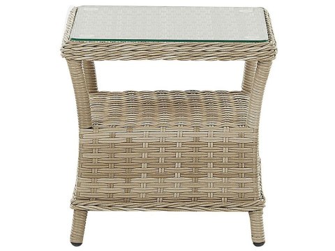 Zestaw ogrodowy z technorattanu 2-osobowy naturalny PONZA