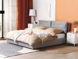 Łóżko z pojemnikiem Welur BATILLY 180 x 200 cm Jasnoszary Lumarko!