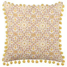Poduszka dekoracyjna LYCROIS Bawełna 45 x 45 cm Żółty Wzór kwiatowy Lumarko!