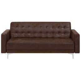 Sofa rozkładana ekoskóra brązowa ABERDEEN Lumarko!