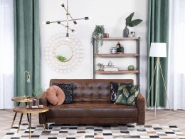 Sofa rozkładana ekoskóra brązowa ABERDEEN Lumarko!