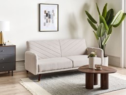 Sofa rozkładana len syntetyczny jasnobeżowa SENJA Lumarko!