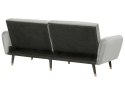 Sofa rozkładana welurowa jasnoszara VIMMERBY