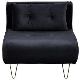 Sofa welurowa rozkładana czarna VESTFOLD Lumarko!