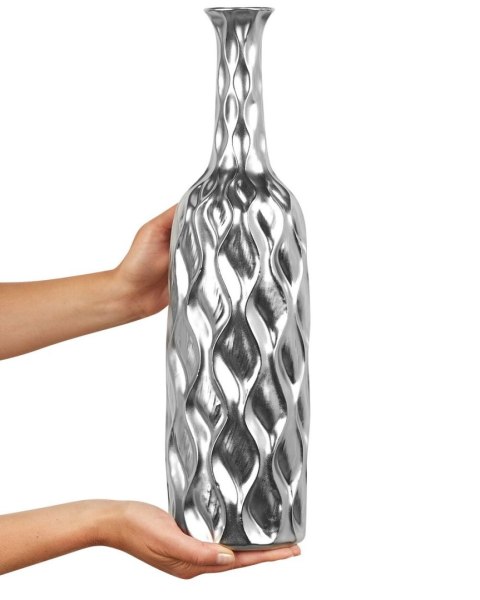 Wazon dekoracyjny BASSANIA Kamionka 45 cm Srebrny