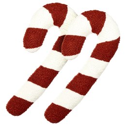 Zestaw 2 poduszek dekoracyjnych CANDY CANE Boucle 22 x 55 cm Czerwony Wzór świąteczny Lumarko!
