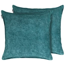 Zestaw 2 poduszek dekoracyjnych VERPIS Bawełna 50 x 50 cm Lazurowy Jednolity Lumarko!