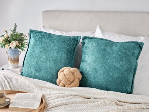 Zestaw 2 poduszek dekoracyjnych VERPIS Bawełna 50 x 50 cm Lazurowy Jednolity